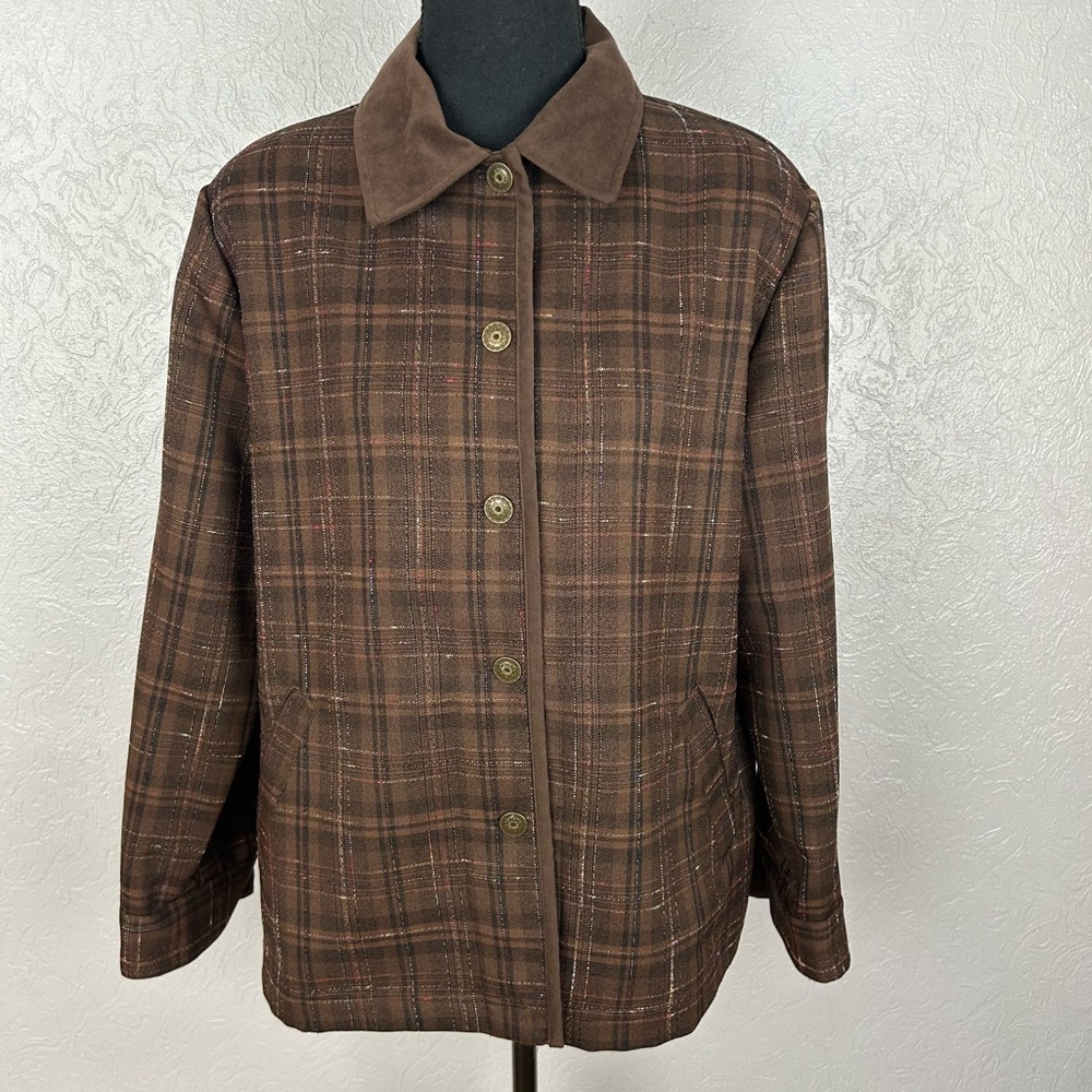 VINTAGE 90s-Y2K Brown Plaid Blazer